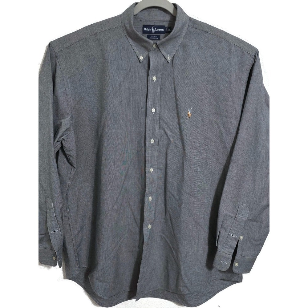 Ralph Lauren Shirt Mens XL Gray Check Long Sleeve Button Down Classic Fit Casual